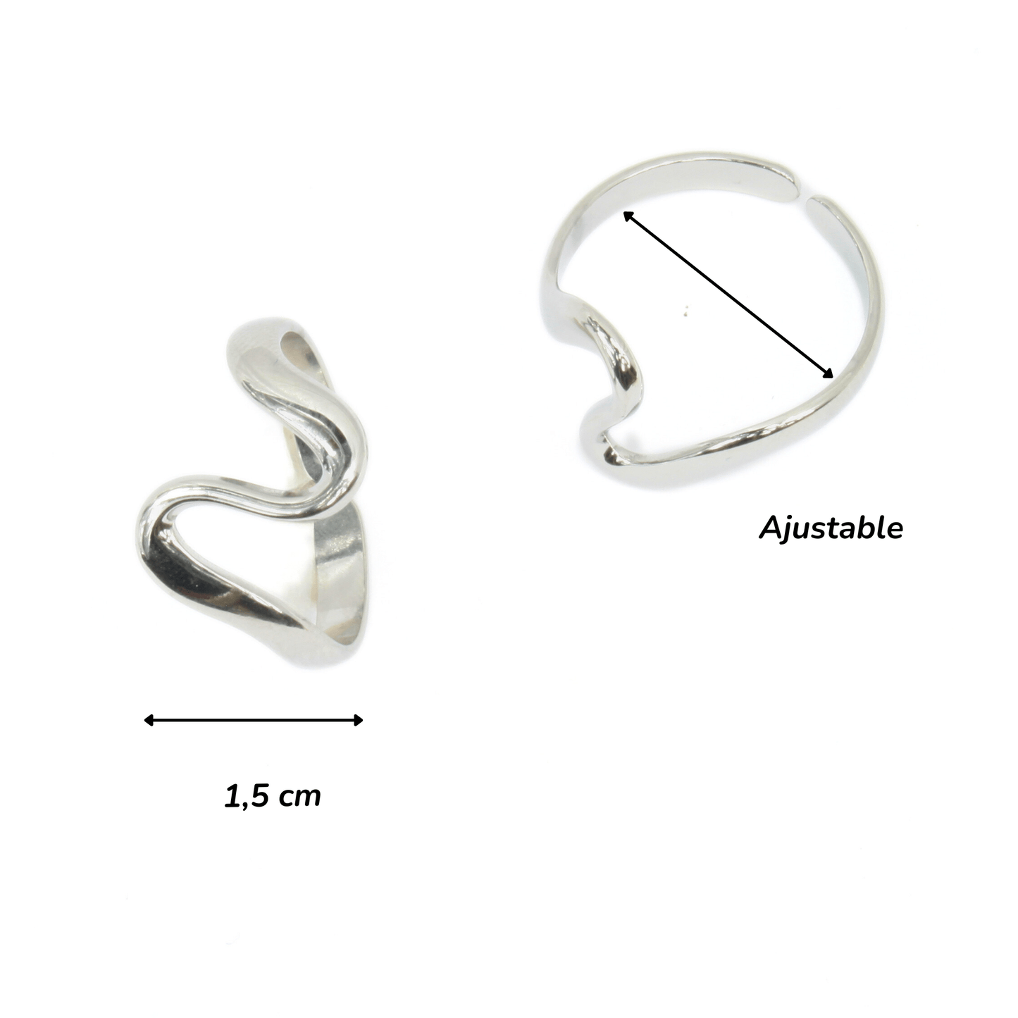Bague - Acier Inoxydable - Sinuosité - Minima Bijoux -