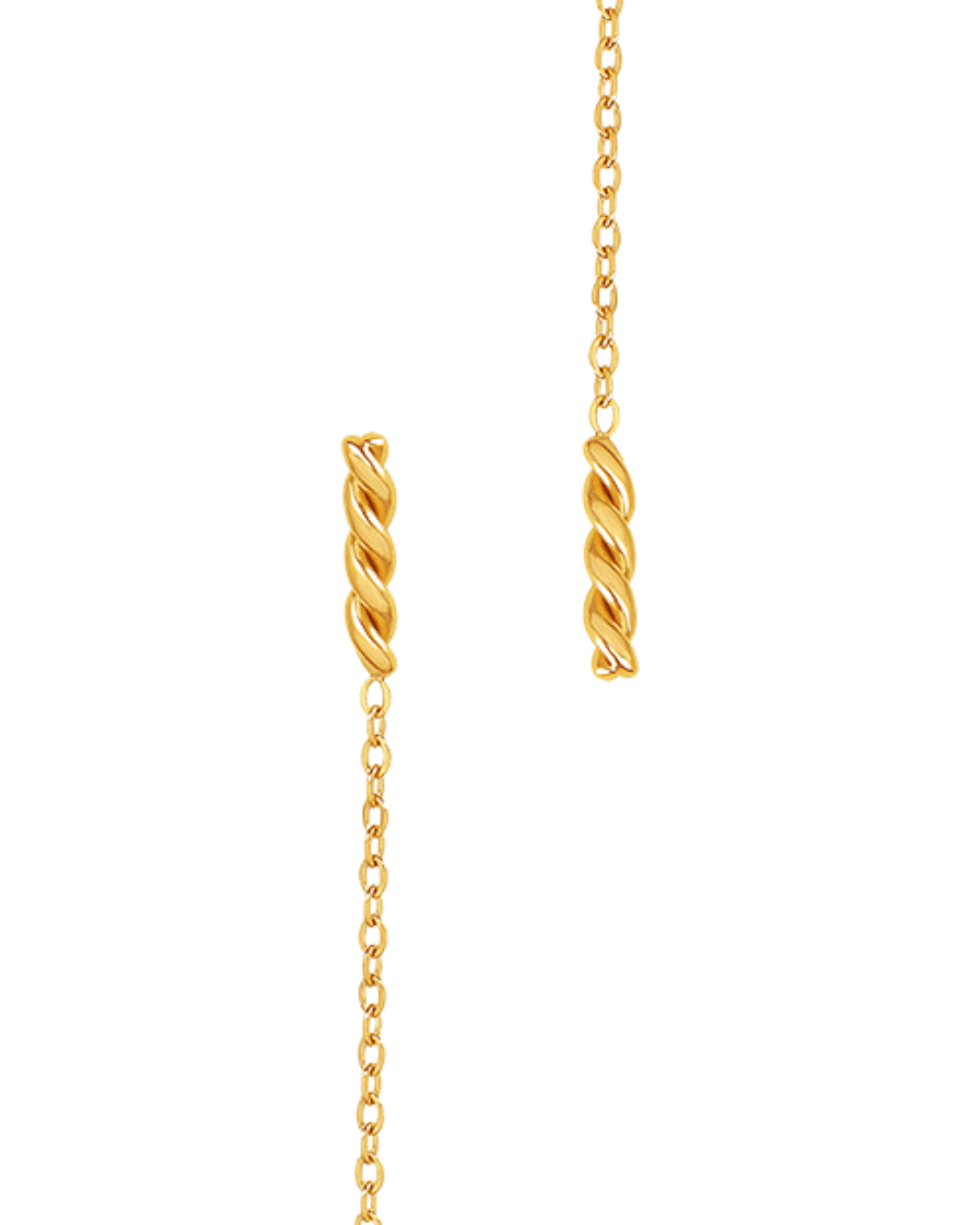 Boucles d'Oreilles - Acier Inoxydable - Bâton et Chaîne - Minima Bijoux -