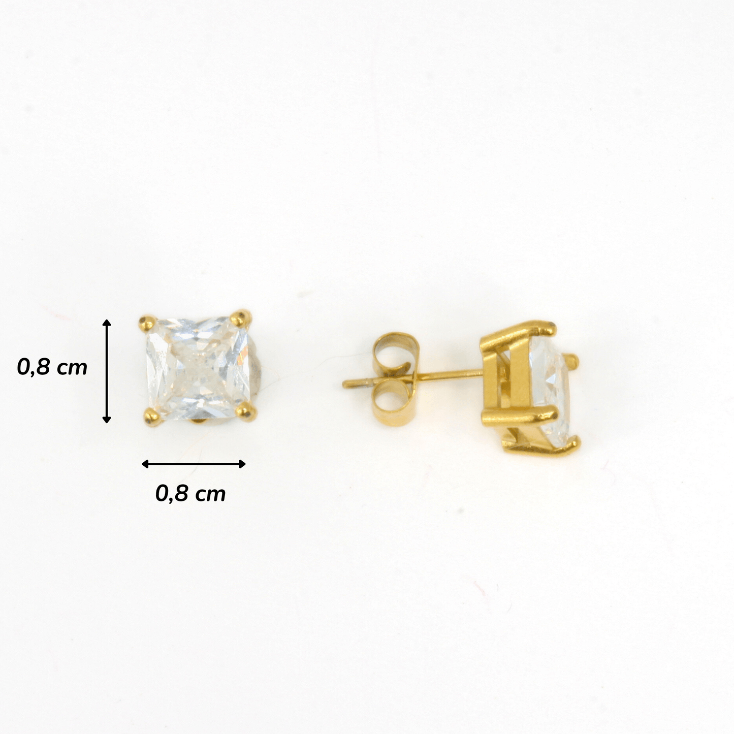 Boucles d'Oreilles - Acier Inoxydable - Carré - Minima Bijoux -