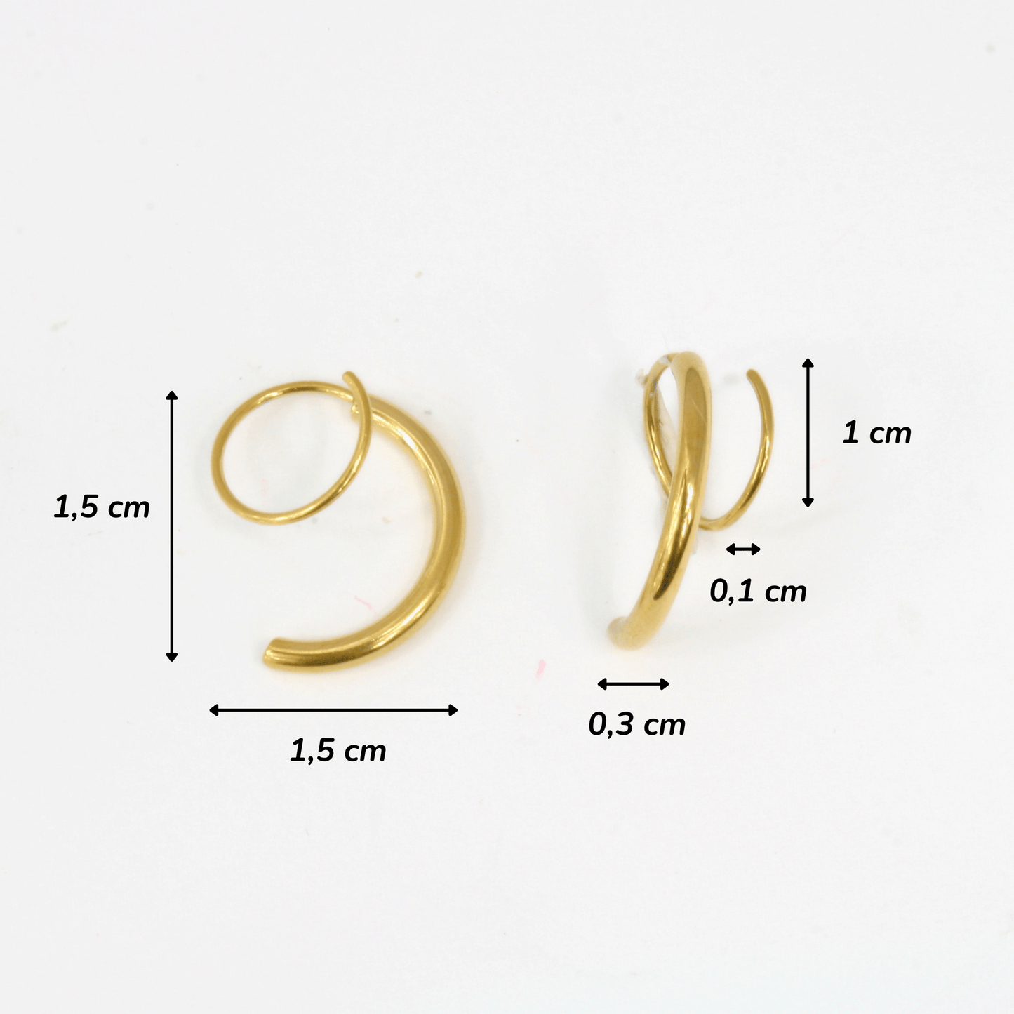Boucles d'Oreilles - Acier Inoxydable - Duo - Minima Bijoux -