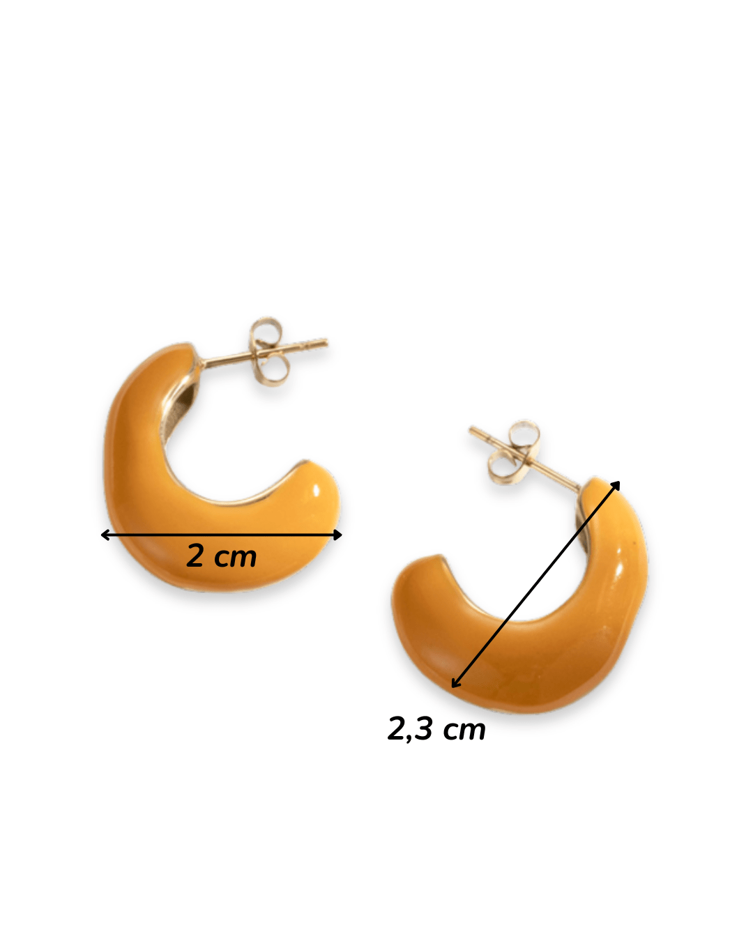 Boucles d'Oreilles - Acier Inoxydable - Lune orangée - Minima Bijoux -