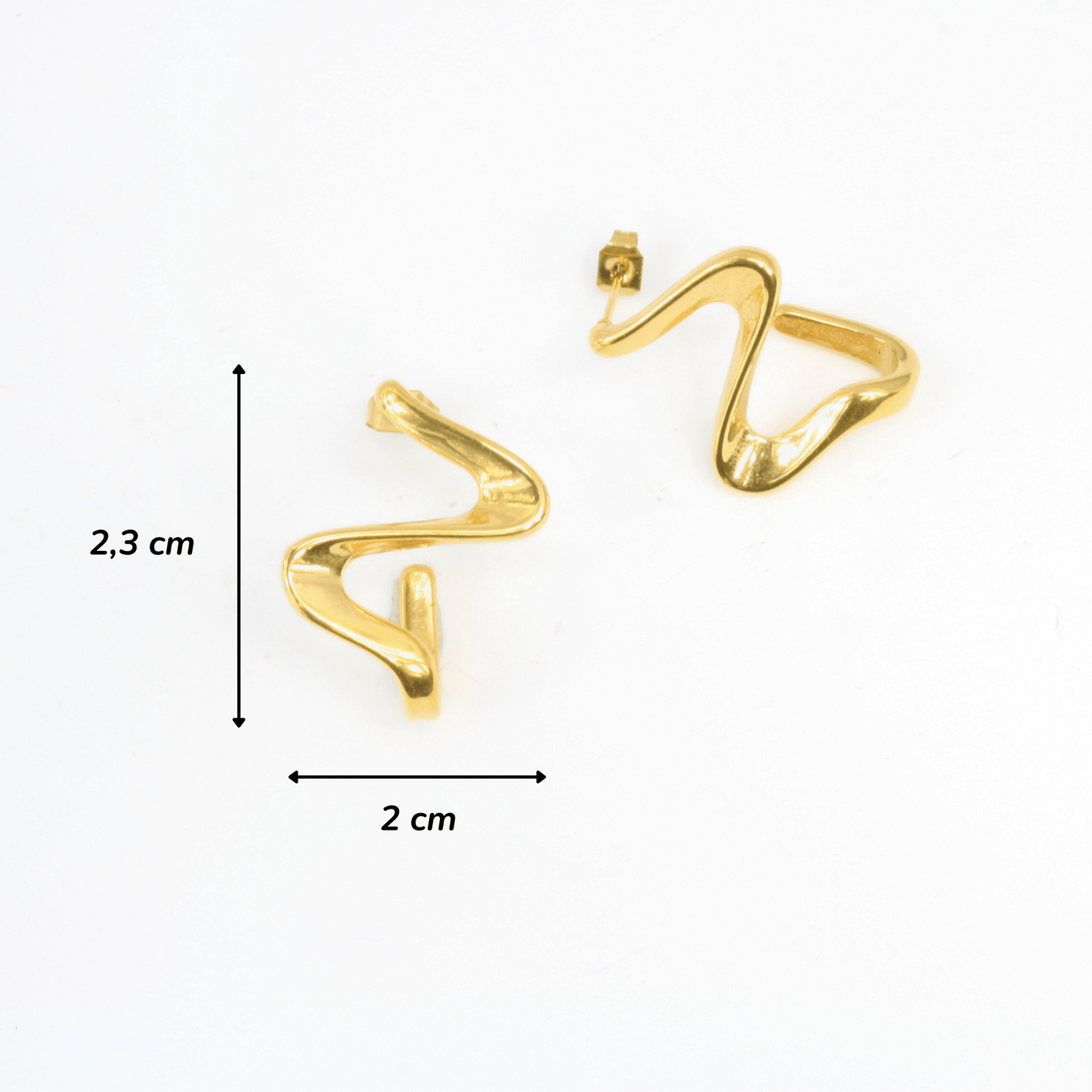 Boucles d'Oreilles - Acier Inoxydable - Sinuosité - Minima Bijoux -