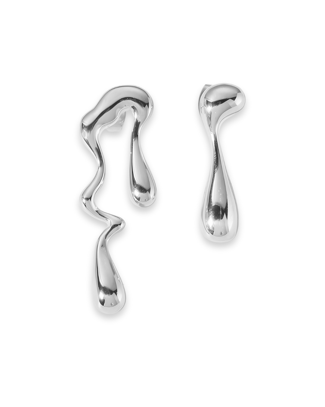 Boucles d'Oreilles - Acier Inoxydable - Asymétrie Organique