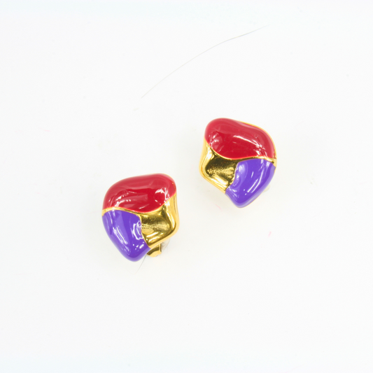 Boucles d'Oreilles - Acier Inoxydable - Maryse Émail