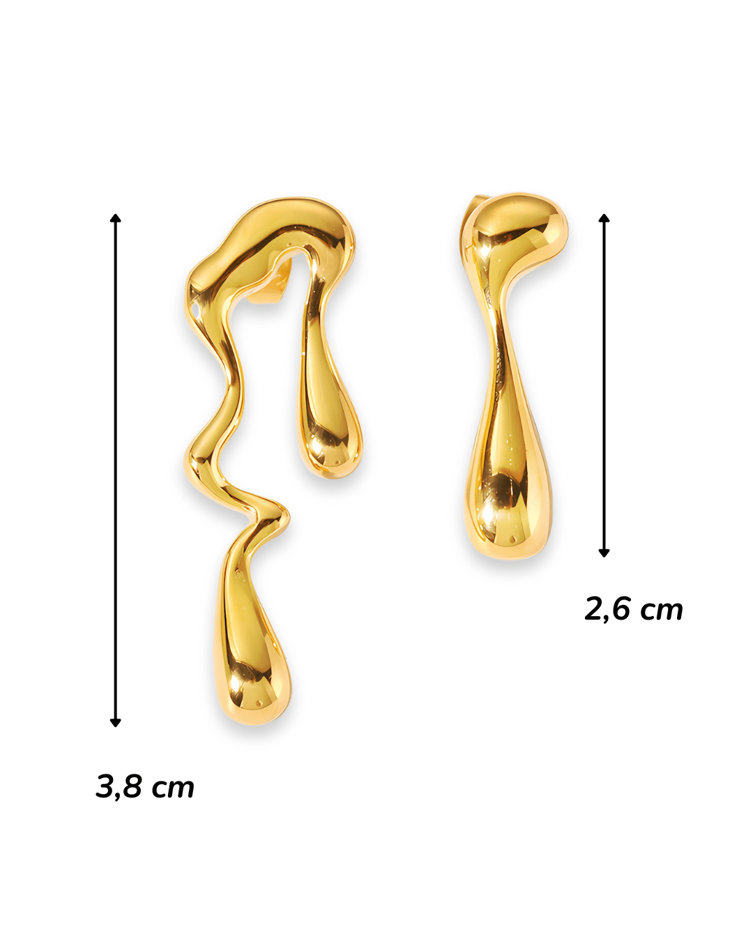 Boucles d'Oreilles - Acier Inoxydable - Asymétrie Organique - Minima Bijoux - 