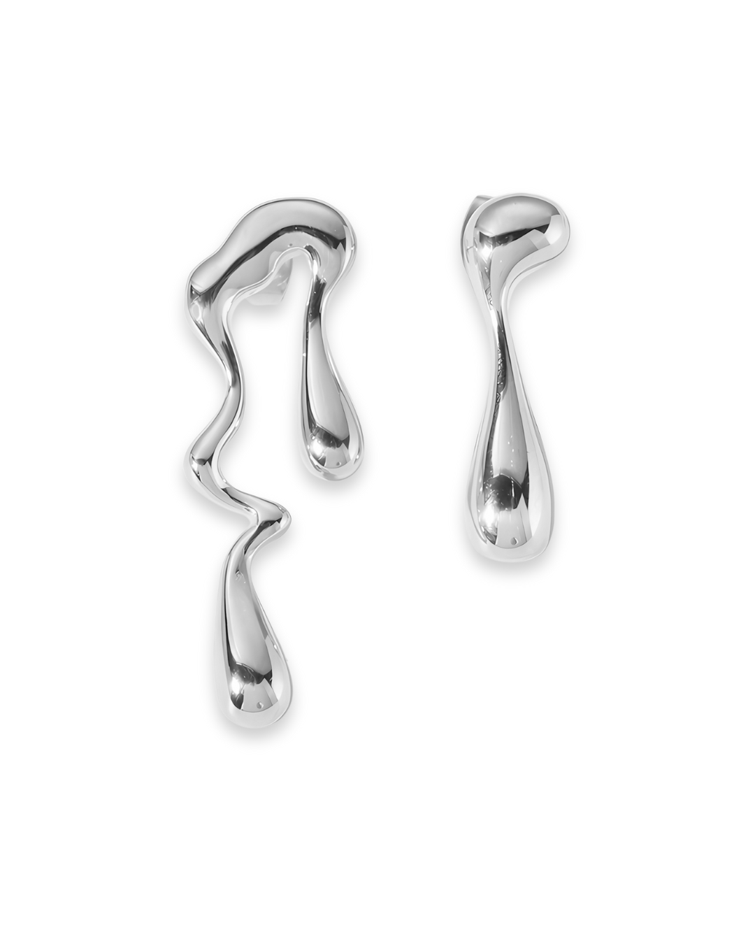 Boucles d'Oreilles - Acier Inoxydable - Asymétrie Organique - Minima Bijoux - 