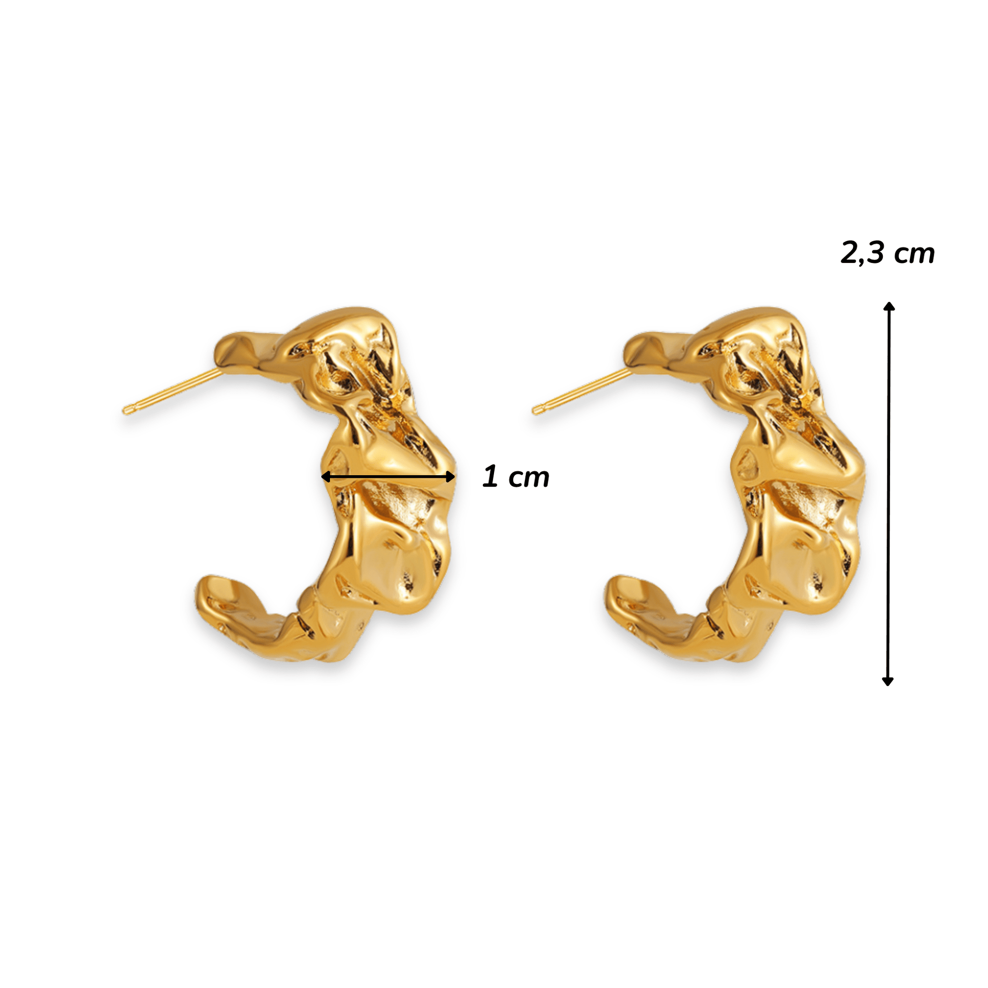 Boucles d'Oreilles - Acier Inoxydable - Créoles froissées - Minima Bijoux - 