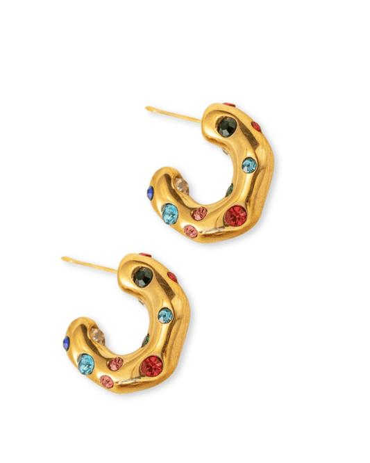 Boucles d'Oreilles - Acier Inoxydable - Créoles Pop Colorées - Minima Bijoux - 