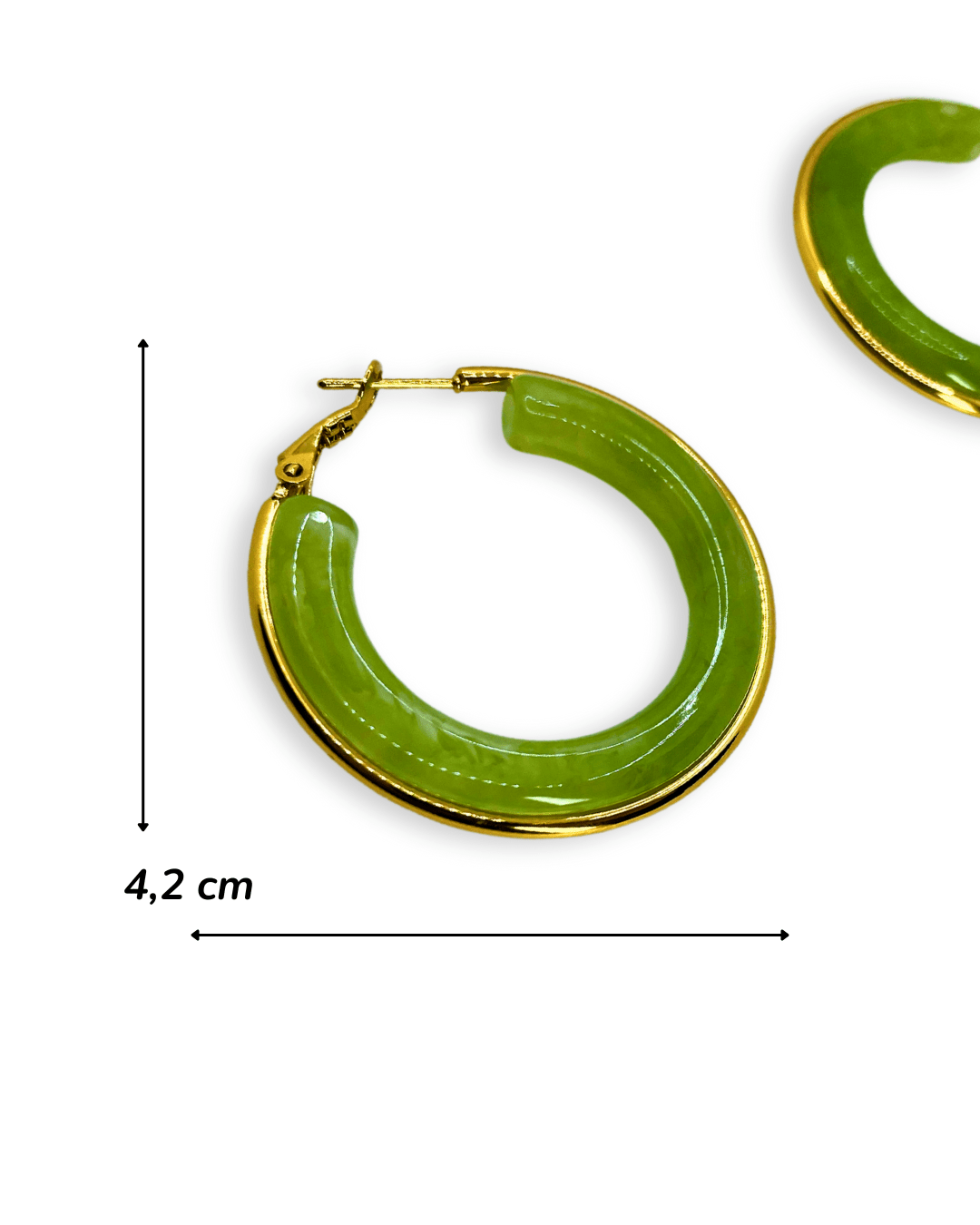 Boucles d'Oreilles - Acier Inoxydable - Créoles Vertes - Minima Bijoux - 