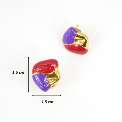 Boucles d'Oreilles - Acier Inoxydable - Maryse Émail - Minima Bijoux - 
