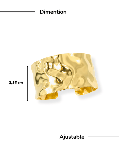 Bracelet - Acier Inoxydable - Jonc Martelé - Minima Bijoux - 